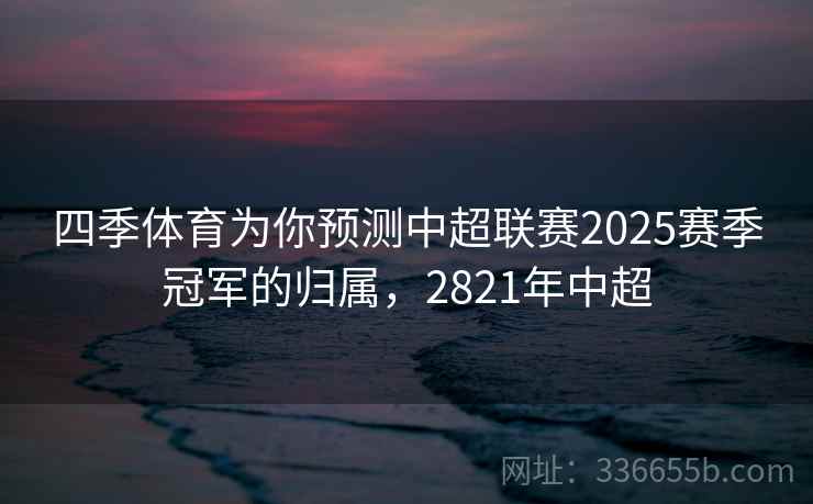 四季体育为你预测中超联赛2025赛季冠军的归属,2821年中超