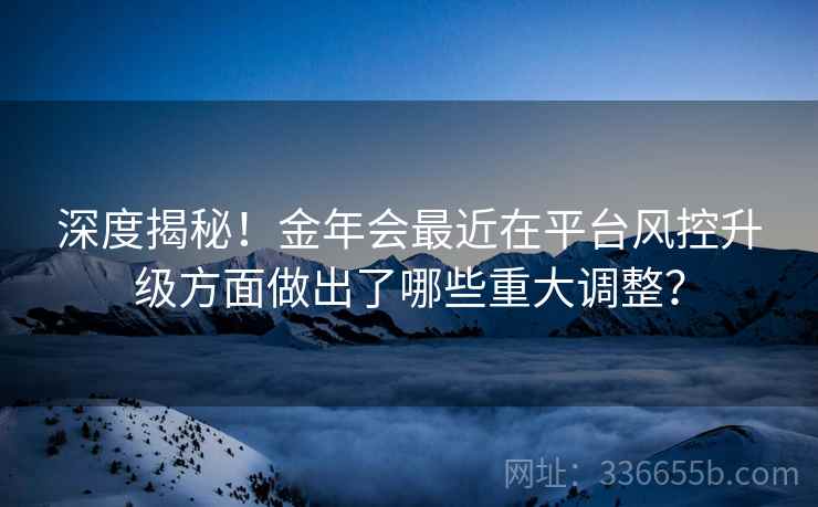 深度揭秘!金年会最近在平台风控升级方面做出了哪些重大调整?