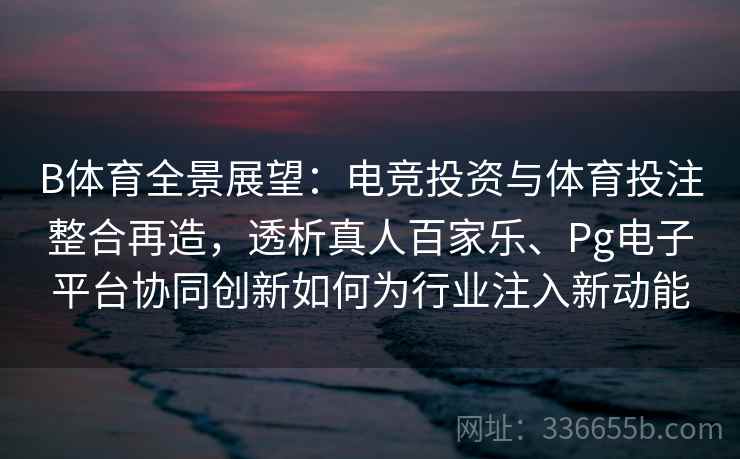 B体育全景展望:电竞投资与体育投注整合再造,透析真人百家乐、Pg电子平台协同创新如何为行业注入新动能
